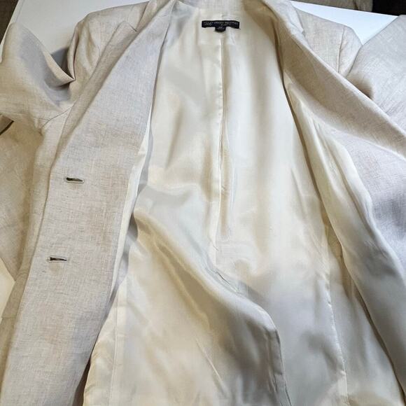 Brooks Brothers 346 women's Milano fit beige linen 2 button blazer size 12P - Picture 7 of 11